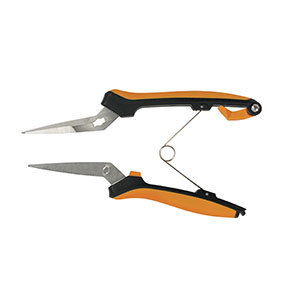 Piranha Pruners Trimming Scissors - Grey Handle & Curved Black Fluorine Blade 550109